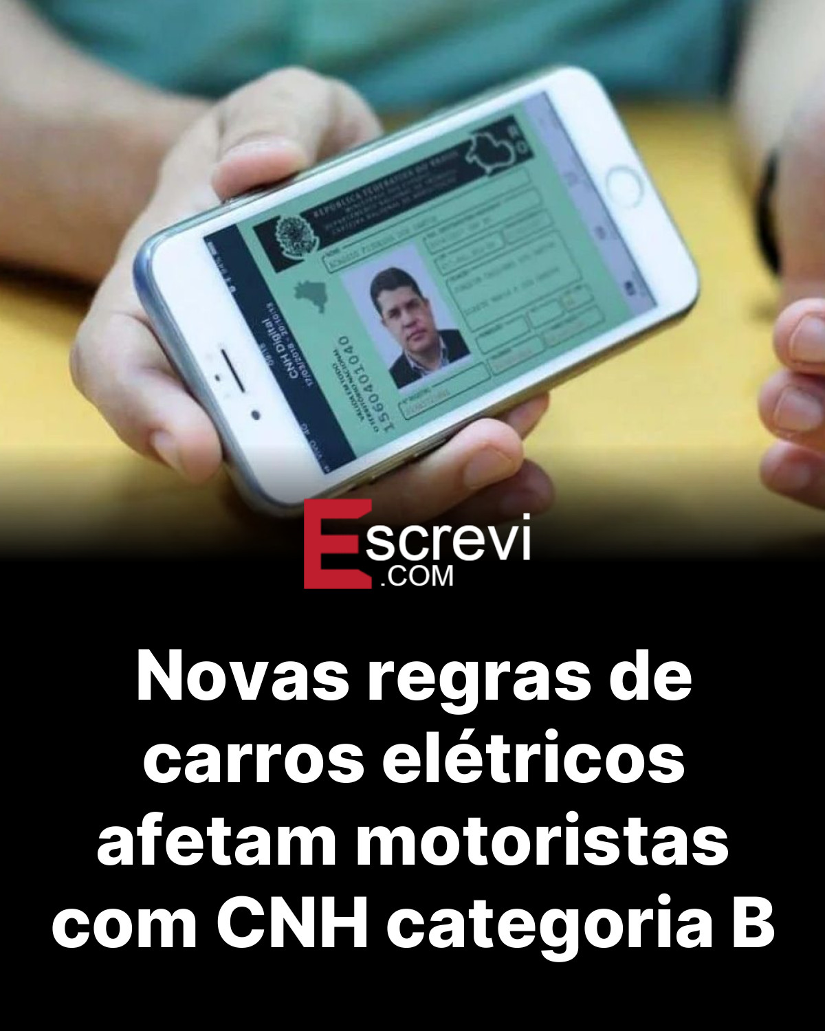 Novas regras de carros elétricos afetam motoristas com CNH categoria B card preto