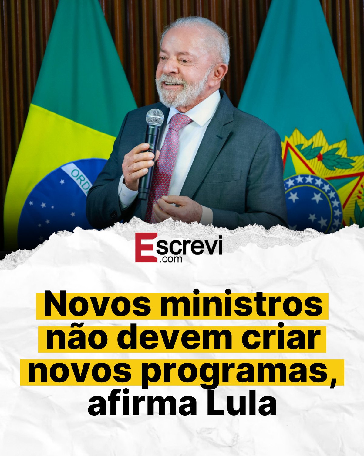Novos ministros não devem criar novos programas, afirma Lula card branco