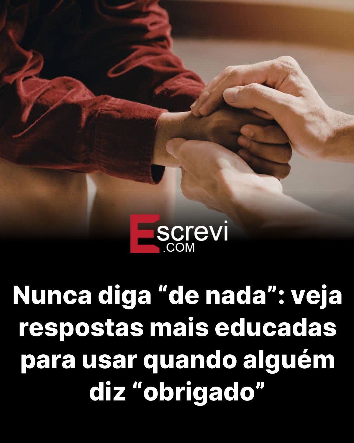 Nunca diga “de nada”: veja respostas mais educadas para usar quando alguém diz “obrigado” card preto
