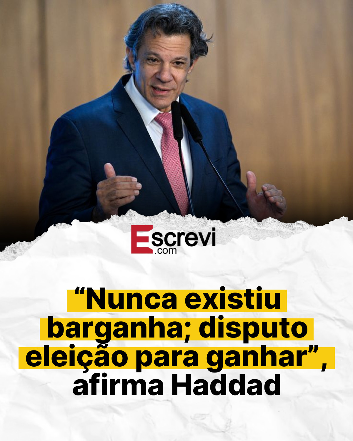 “Nunca existiu barganha; disputo eleição para ganhar”, afirma Haddad card branco