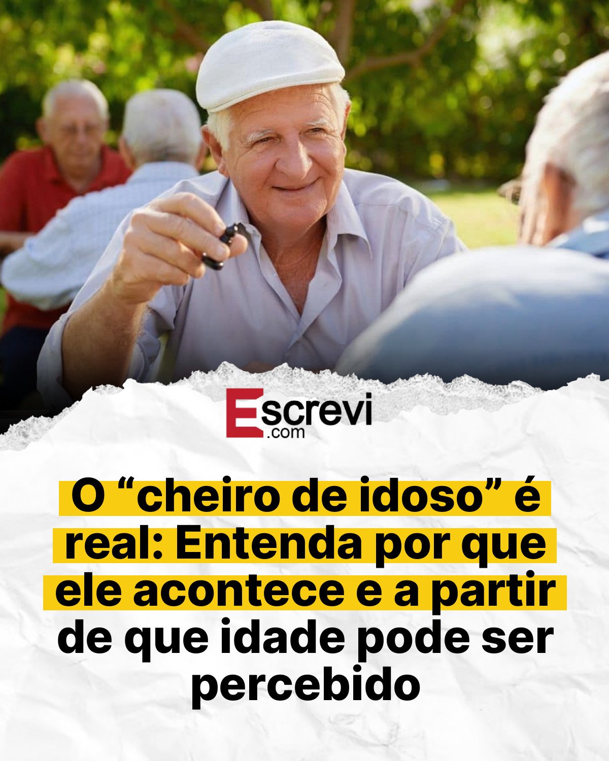 O “cheiro de idoso” é real: Entenda por que ele acontece e a partir de que idade pode ser percebido card branco