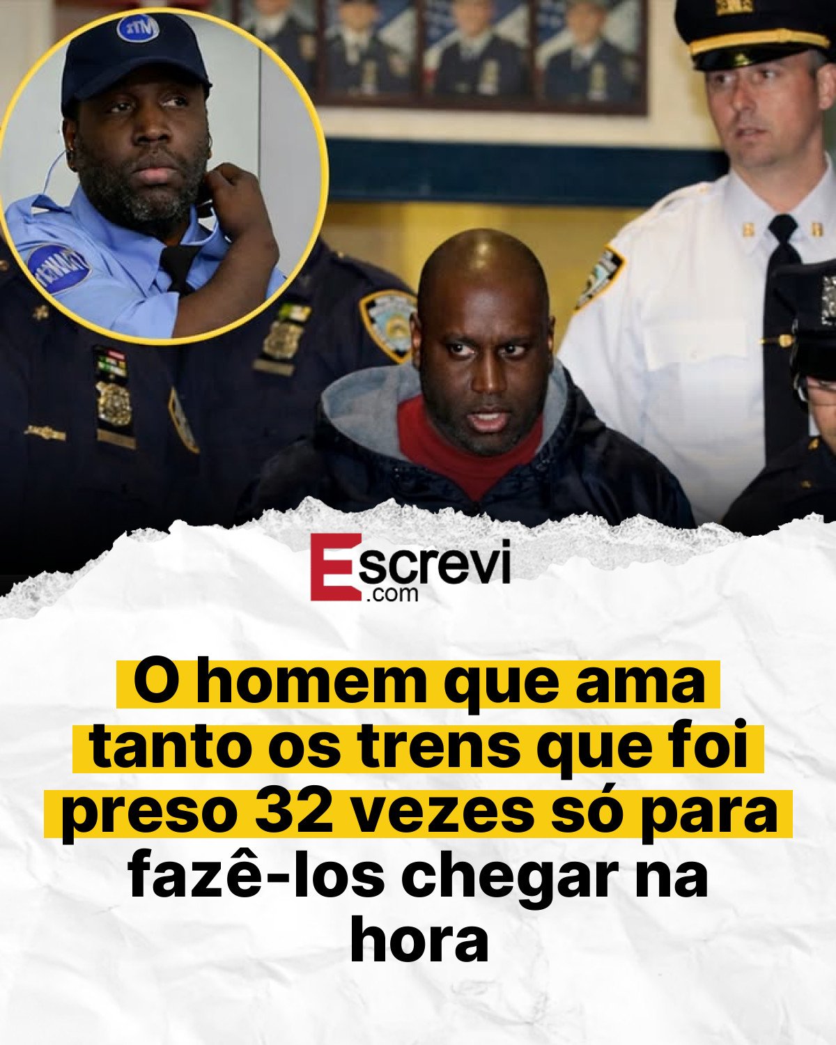 O homem que ama tanto os trens que foi preso 32 vezes só para fazê-los chegar na hora card branco