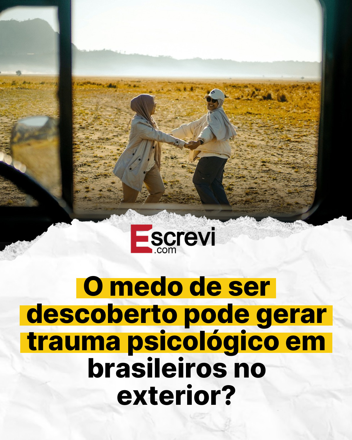 O medo de ser descoberto pode gerar trauma psicológico em brasileiros no exterior? card branco