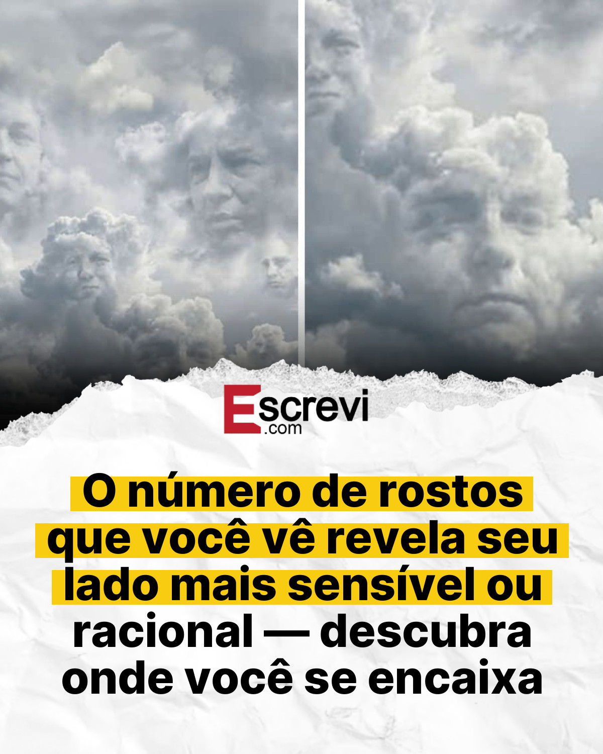 O número de rostos que você vê revela seu lado mais sensível ou racional — descubra onde você se encaixa card branco
