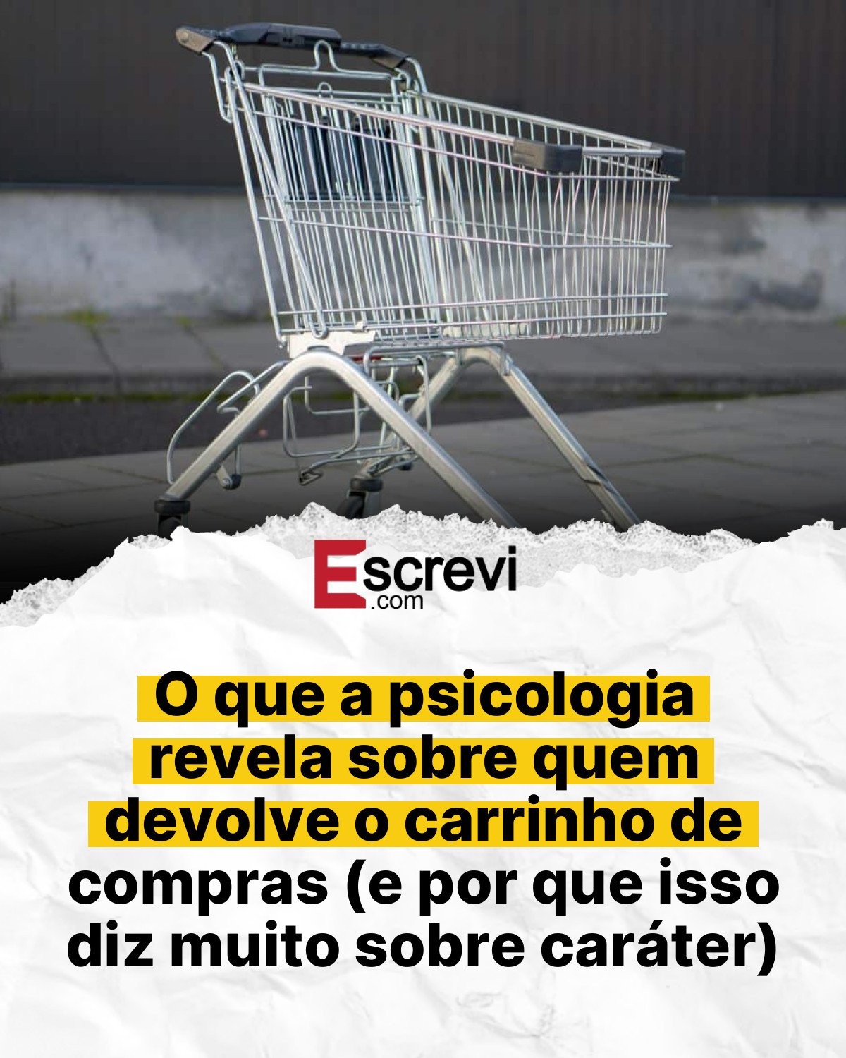O que a psicologia revela sobre quem devolve o carrinho de compras (e por que isso diz muito sobre caráter) card branco