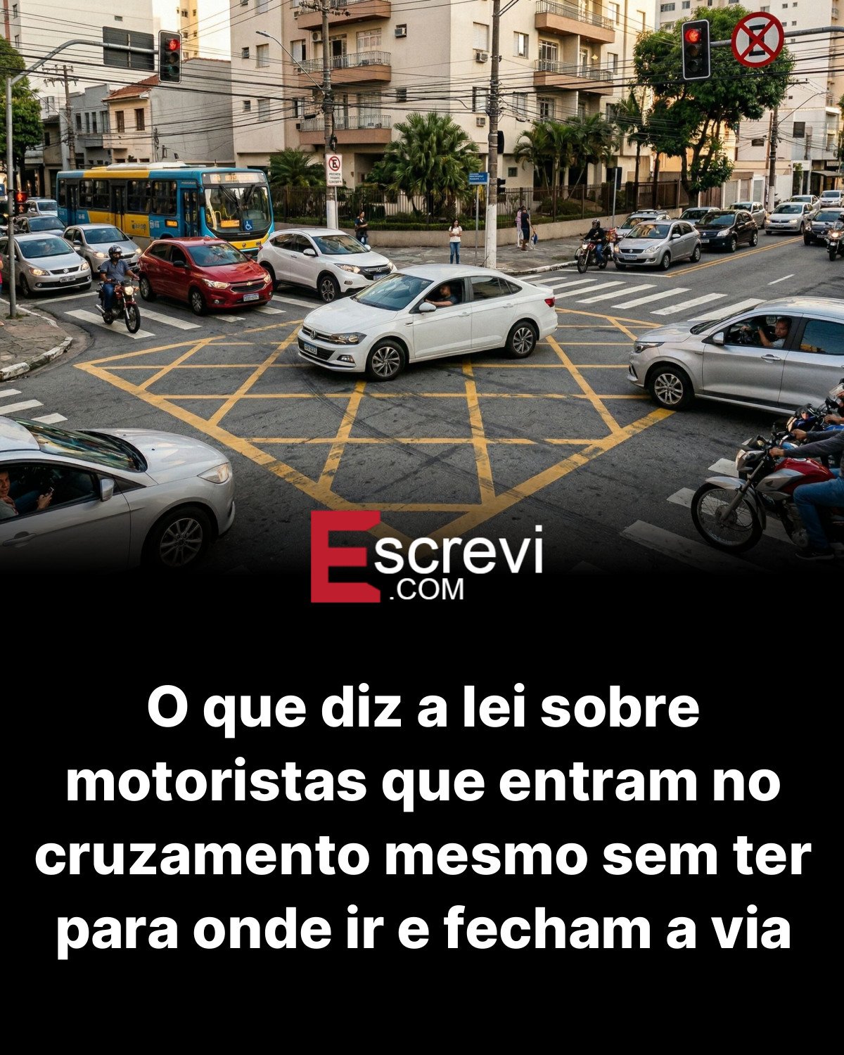 O que diz a lei sobre motoristas que entram no cruzamento mesmo sem ter para onde ir e fecham a via card preto