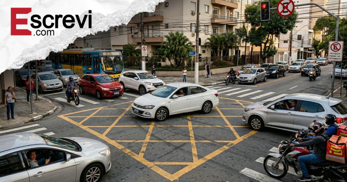 O que diz a lei sobre motoristas que entram no cruzamento mesmo sem ter para onde ir e fecham a via imagem principal