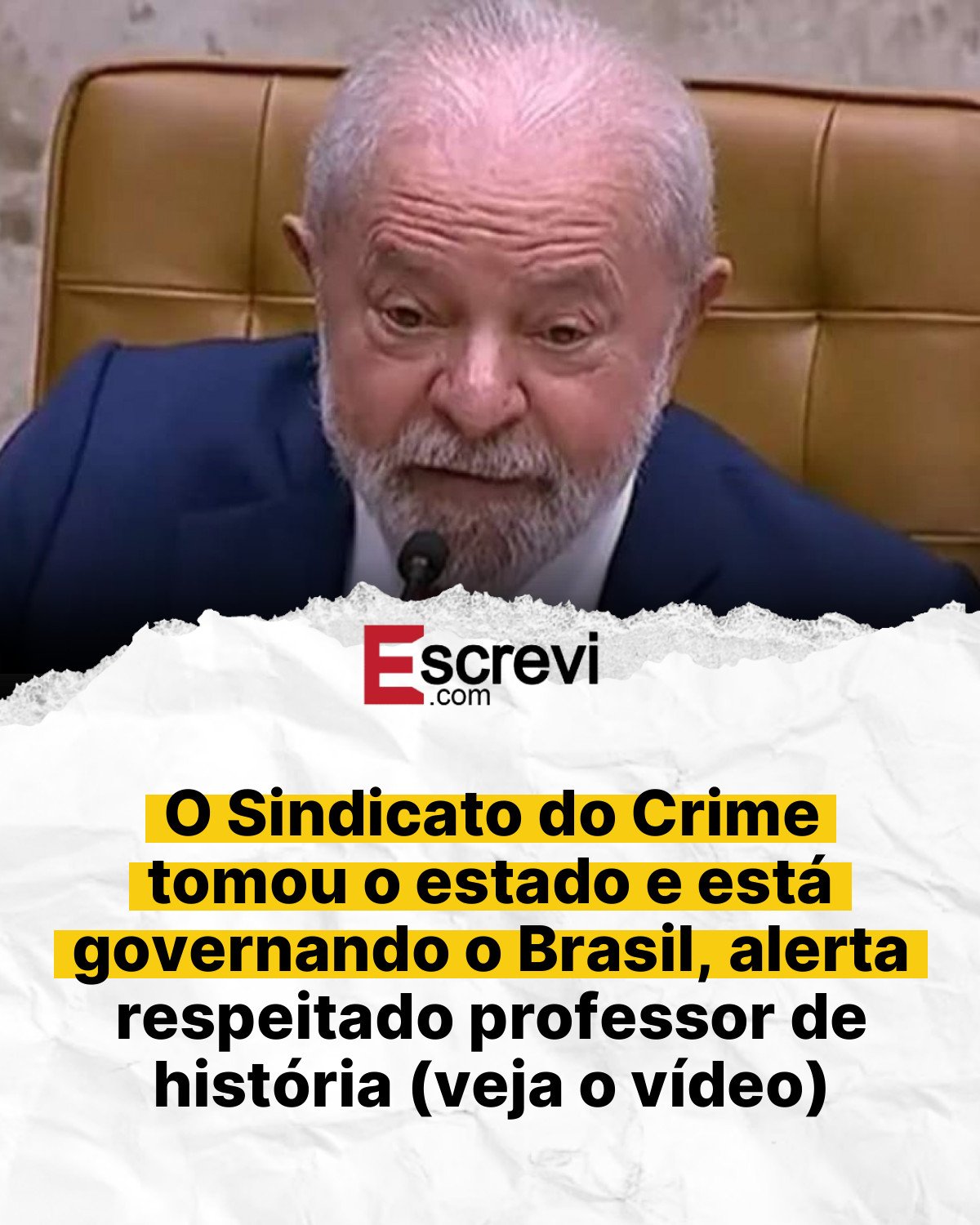 O Sindicato do Crime tomou o estado e está governando o Brasil, alerta respeitado professor de história (veja o vídeo) card branco