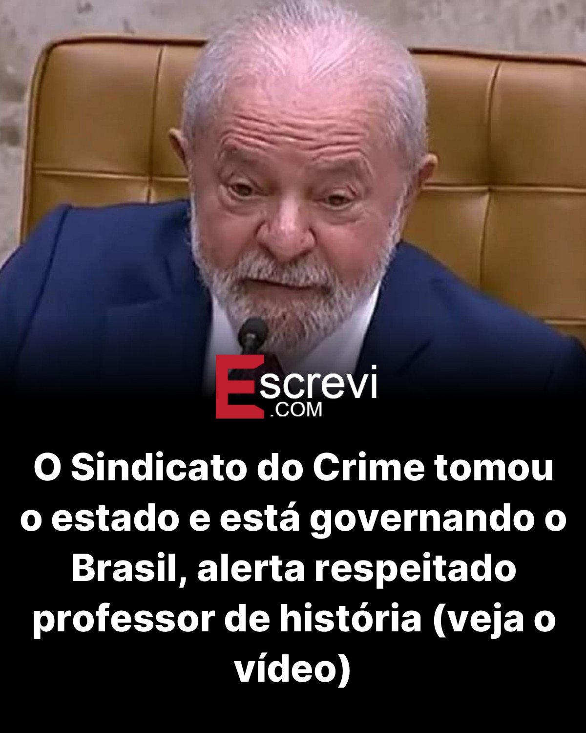 O Sindicato do Crime tomou o estado e está governando o Brasil, alerta respeitado professor de história (veja o vídeo) card preto