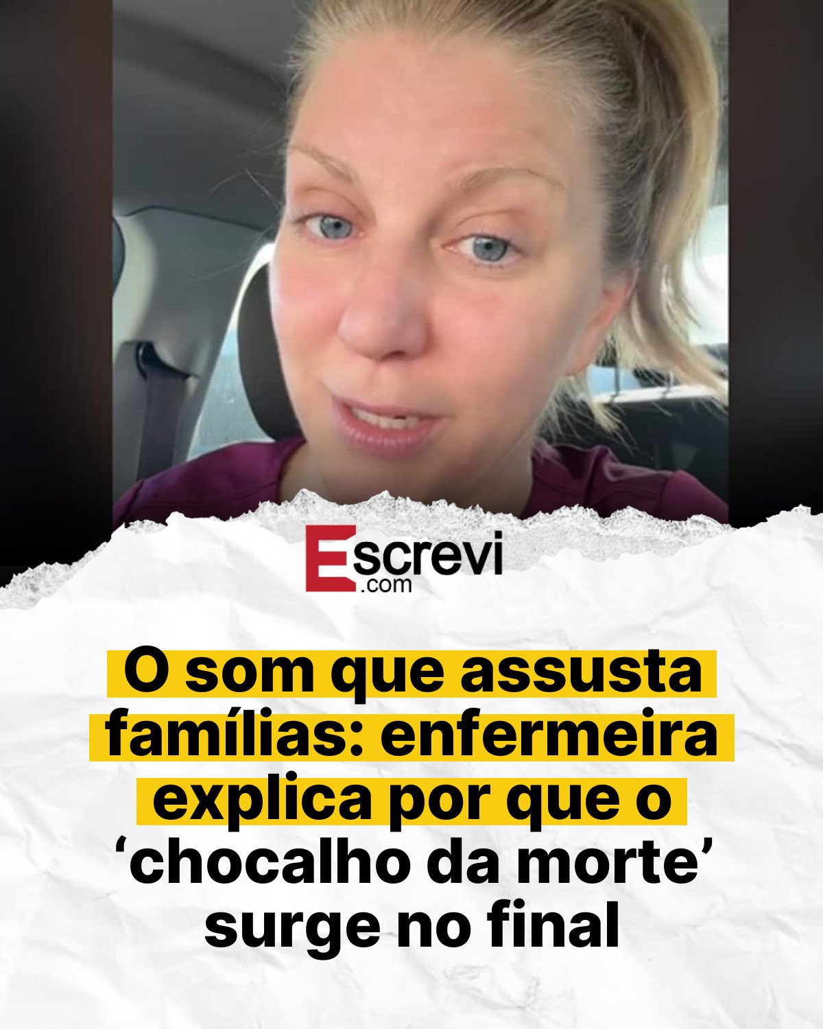 O som que assusta famílias: enfermeira explica por que o ‘chocalho da morte’ surge no final card branco