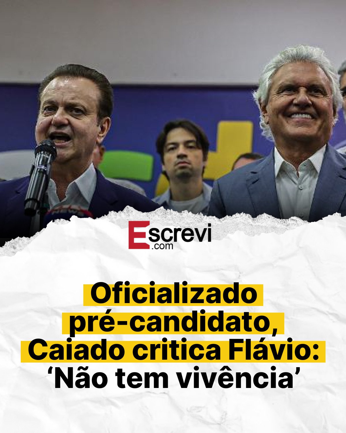 Oficializado pré-candidato, Caiado critica Flávio: ‘Não tem vivência’ card branco