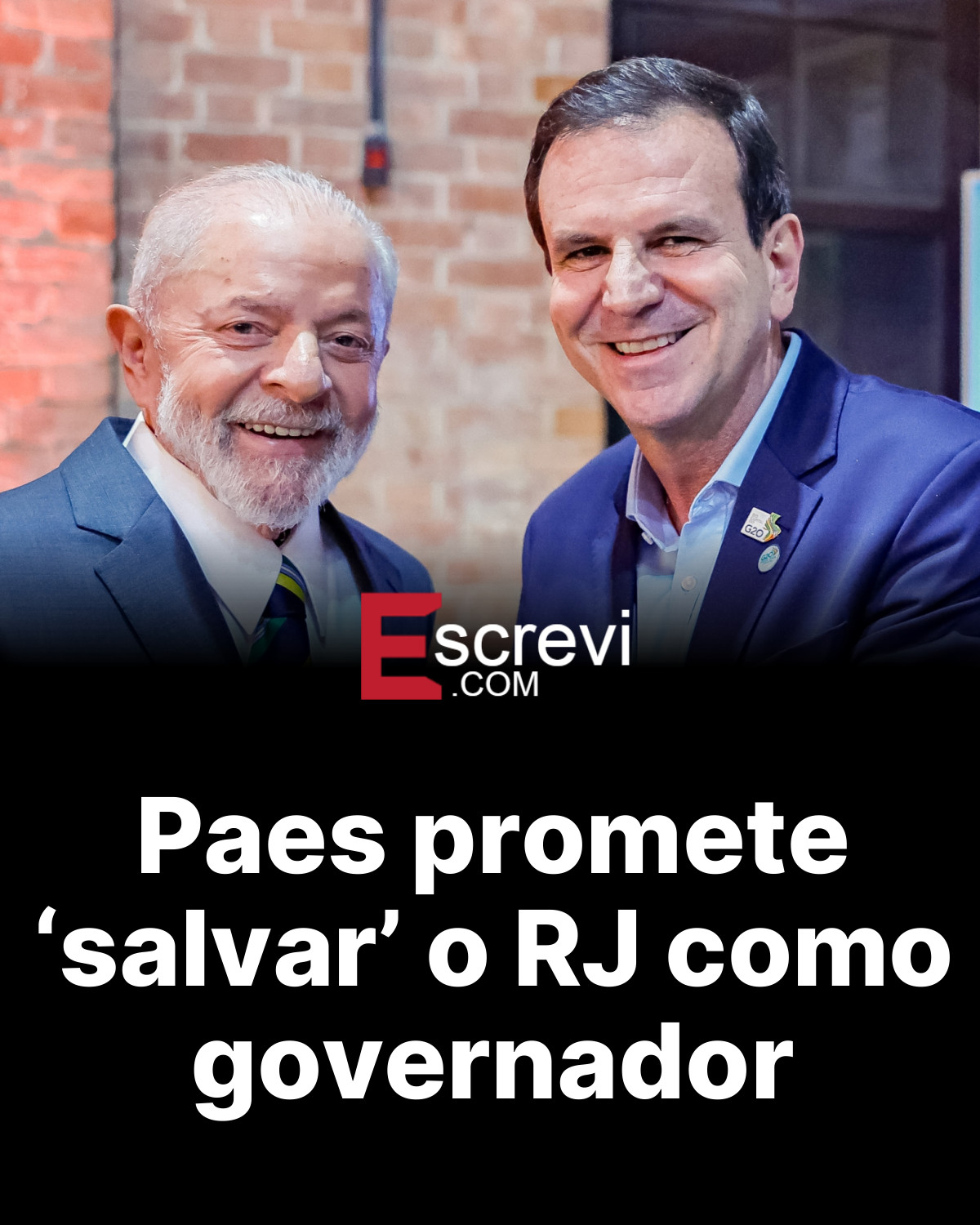 Paes promete ‘salvar’ o RJ como governador card preto