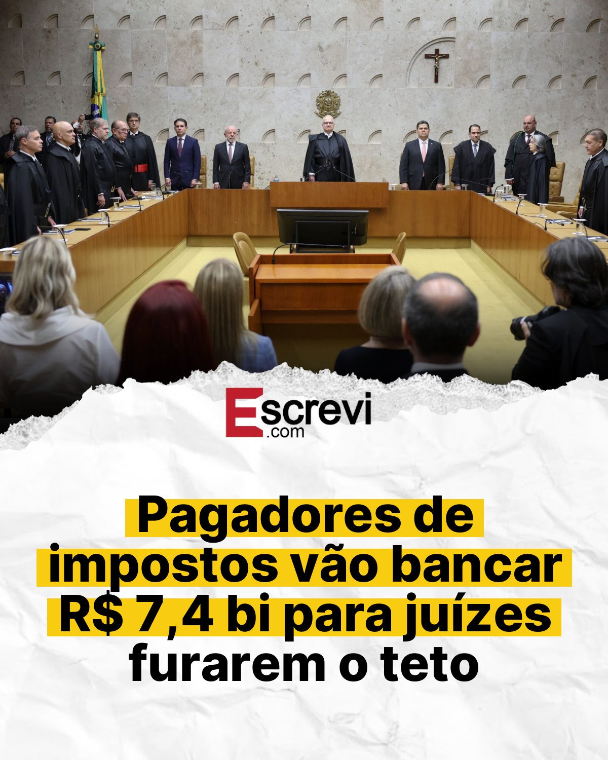 Pagadores de impostos vão bancar R$ 7,4 bi para juízes furarem o teto card branco