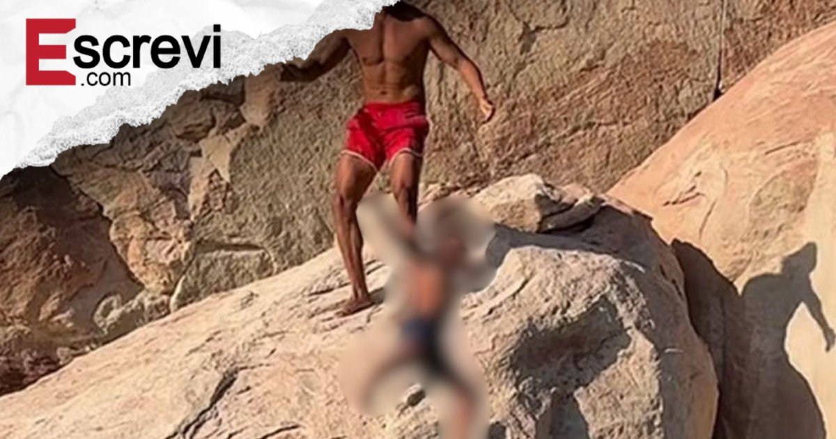 Pai rebate críticas após publicar vídeo em que joga filho de 7 anos de penhasco imagem principal