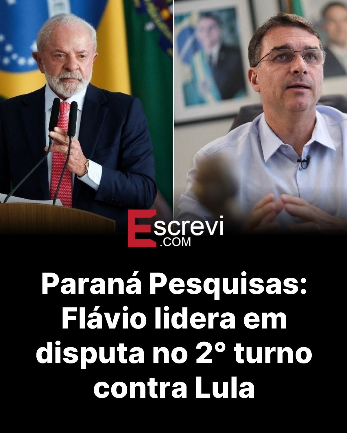 Paraná Pesquisas: Flávio lidera em disputa no 2° turno contra Lula card preto