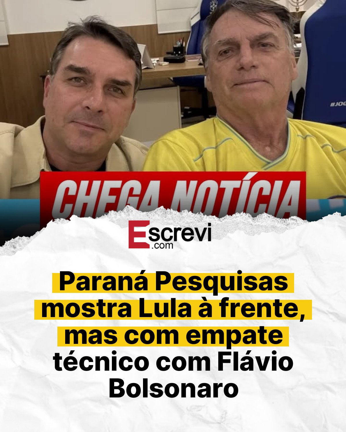 Paraná Pesquisas mostra Lula à frente, mas com empate técnico com Flávio Bolsonaro card branco