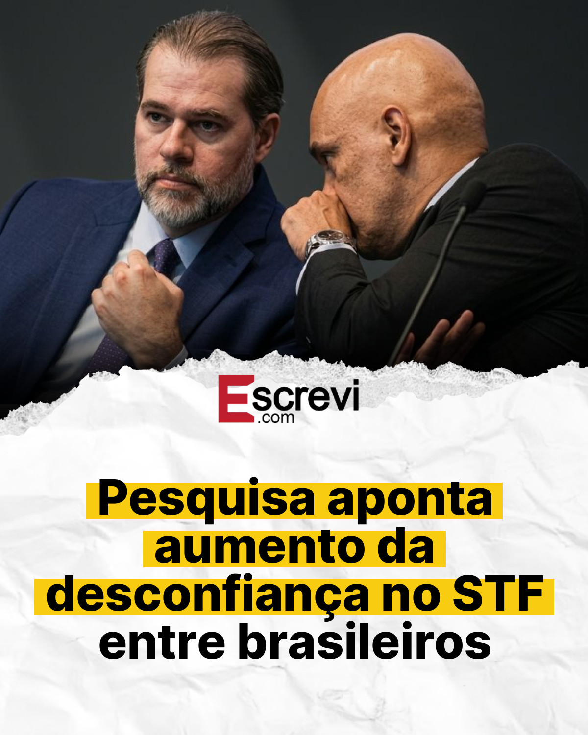 Pesquisa aponta aumento da desconfiança no STF entre brasileiros card branco