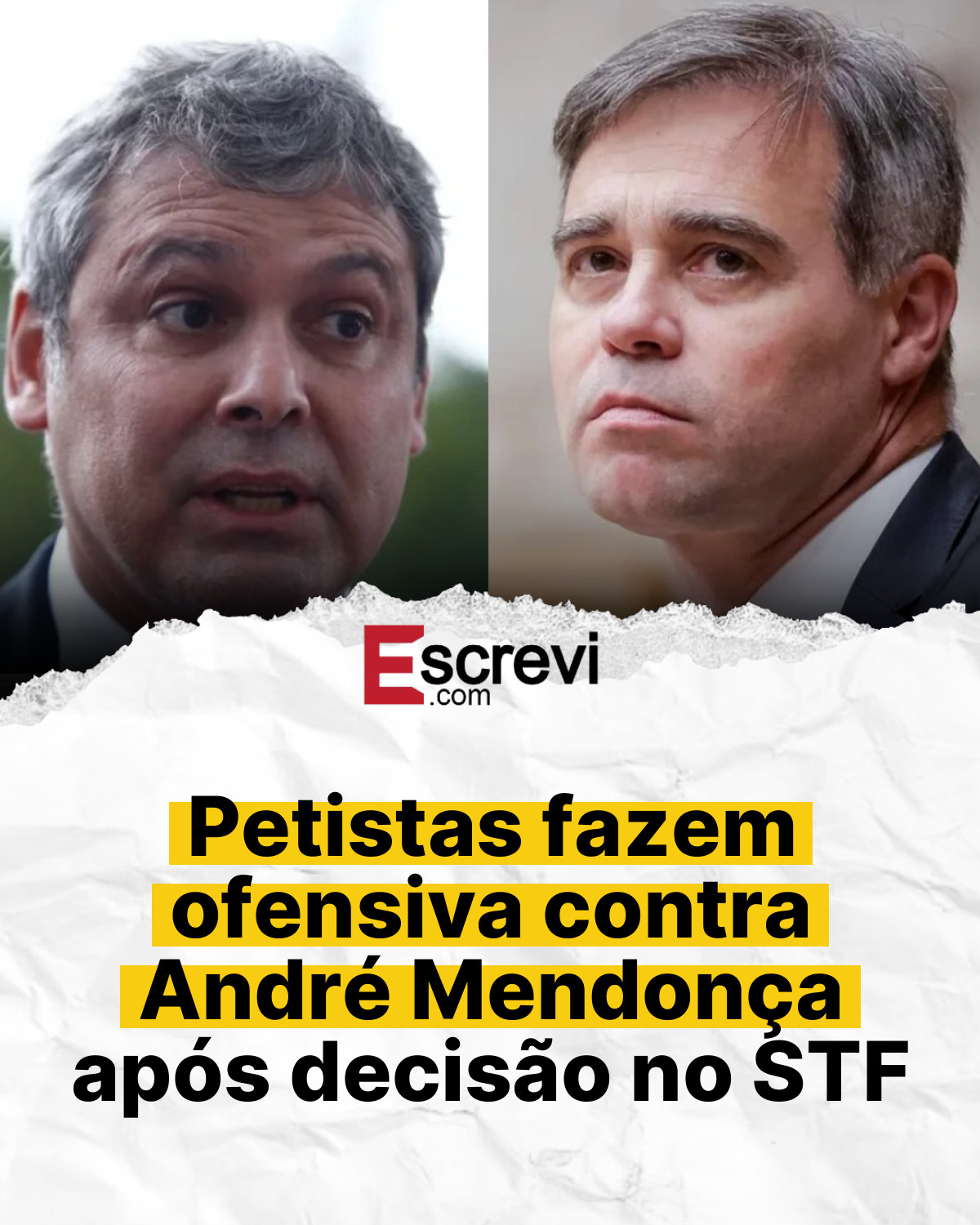 Petistas fazem ofensiva contra André Mendonça após decisão no STF card branco