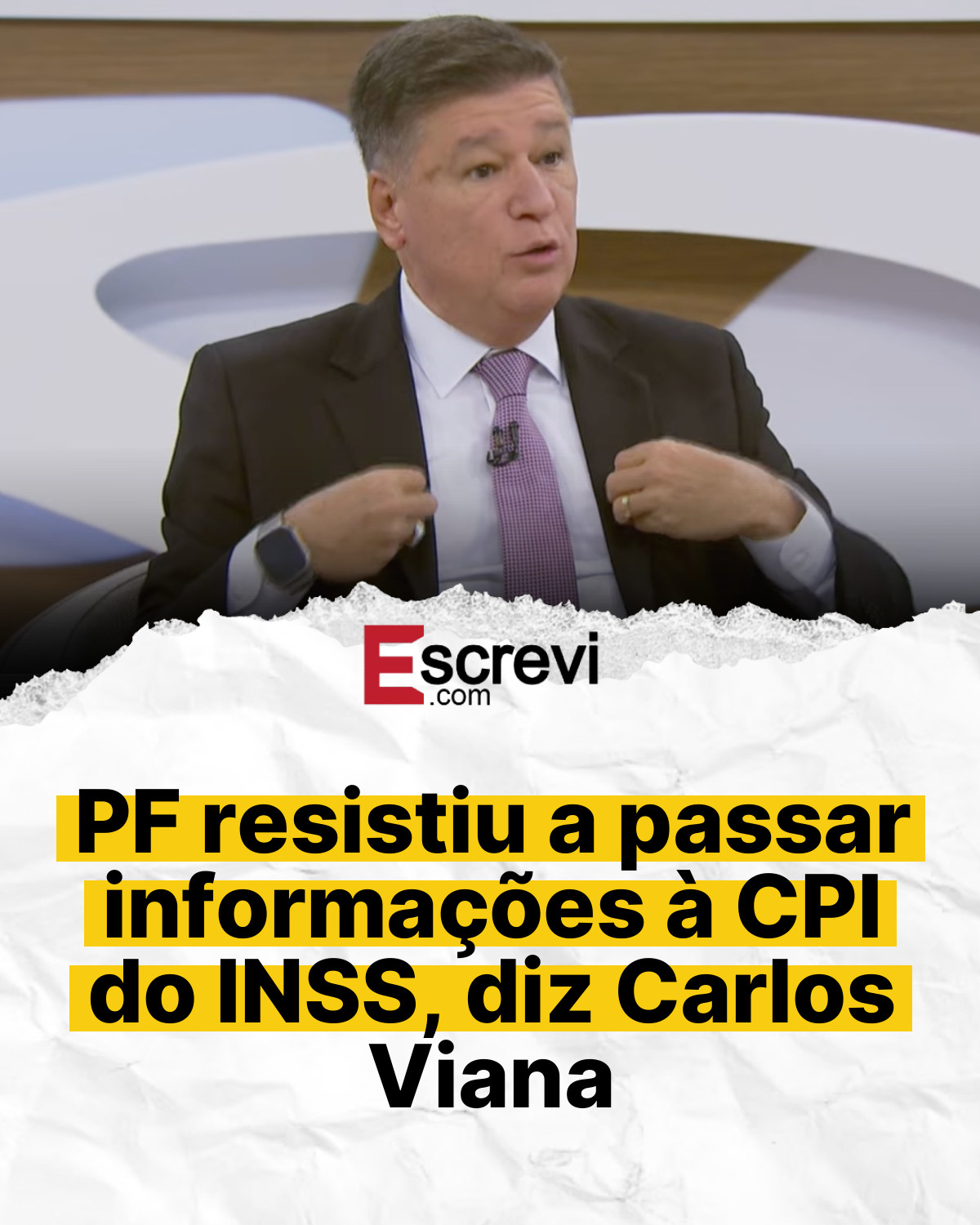 PF resistiu a passar informações à CPI do INSS, diz Carlos Viana card branco
