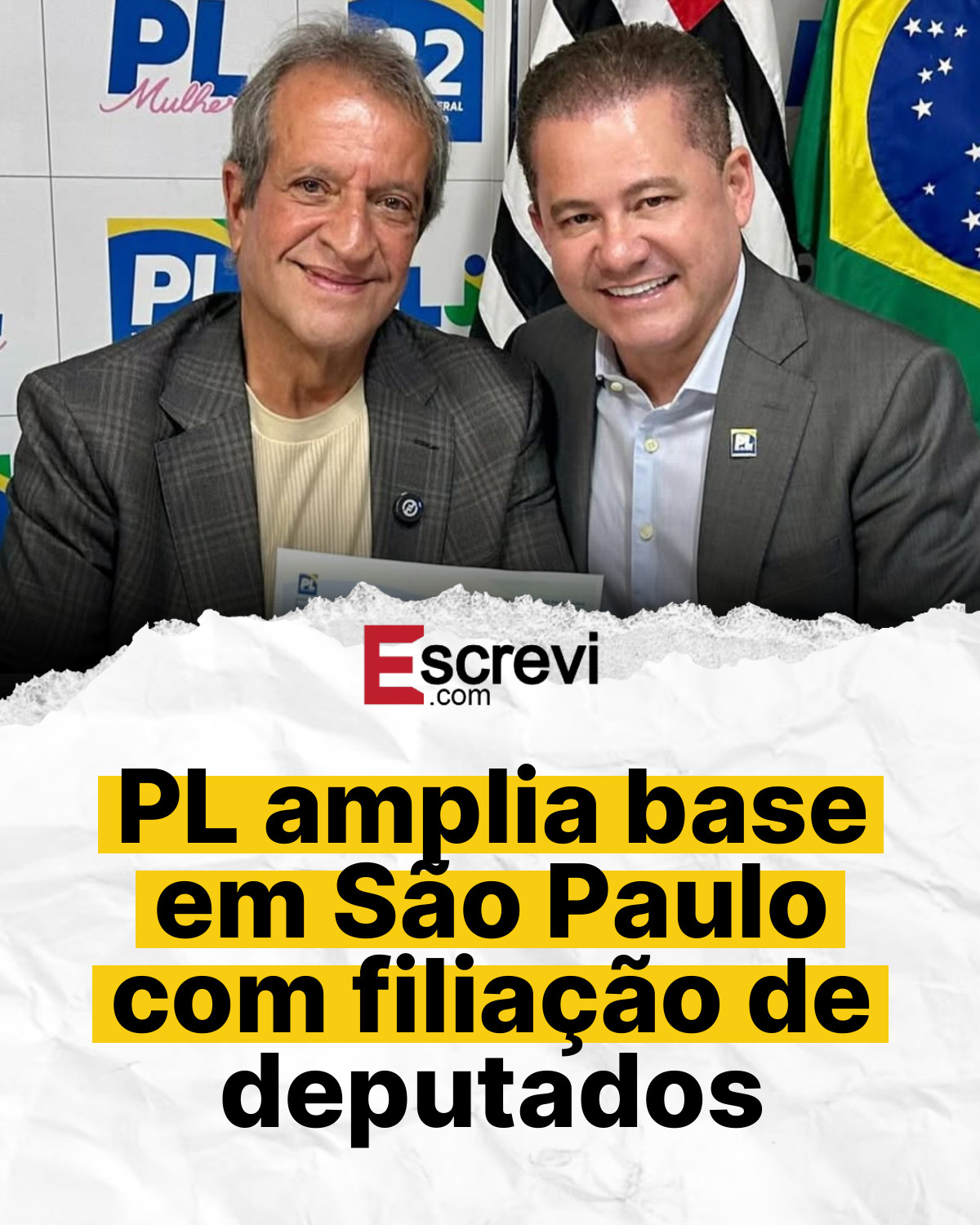 PL amplia base em São Paulo com filiação de deputados card branco