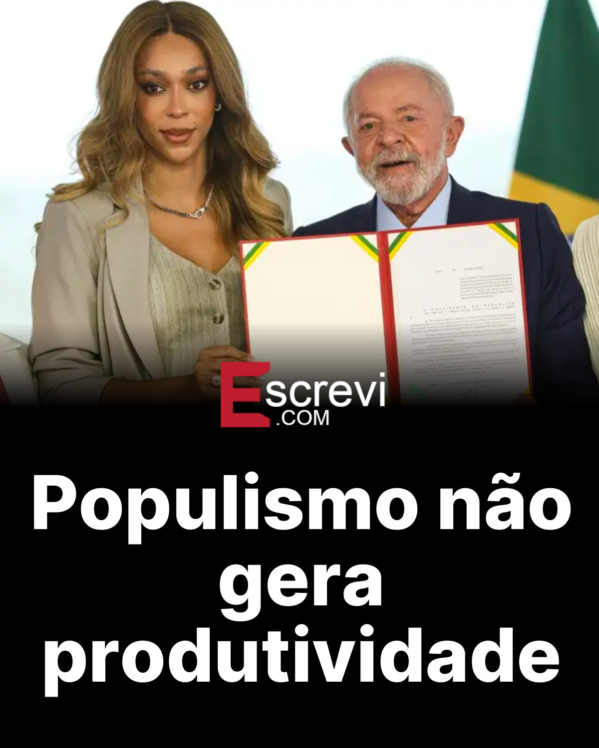 Populismo não gera produtividade card preto