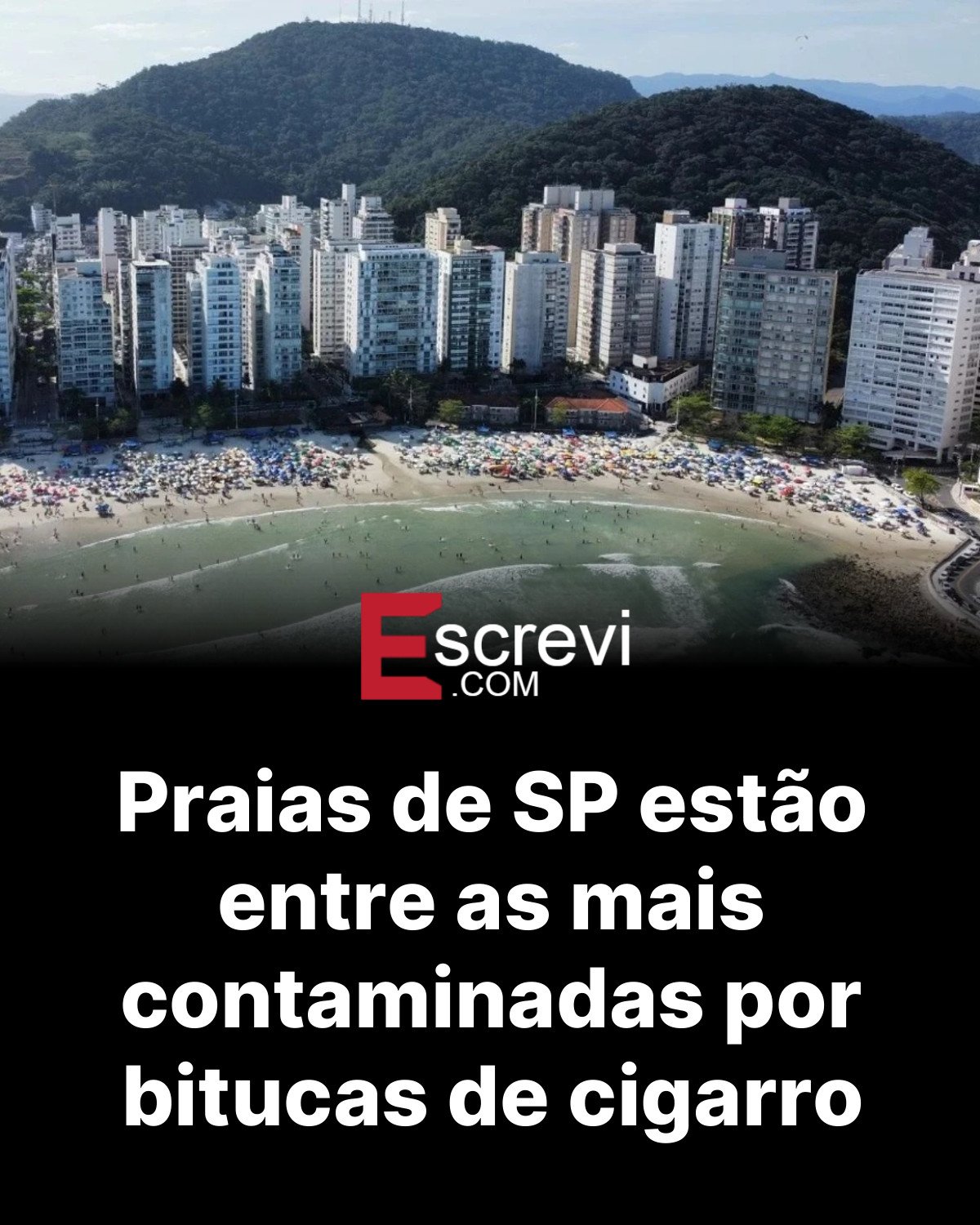 Praias de SP estão entre as mais contaminadas por bitucas de cigarro card preto