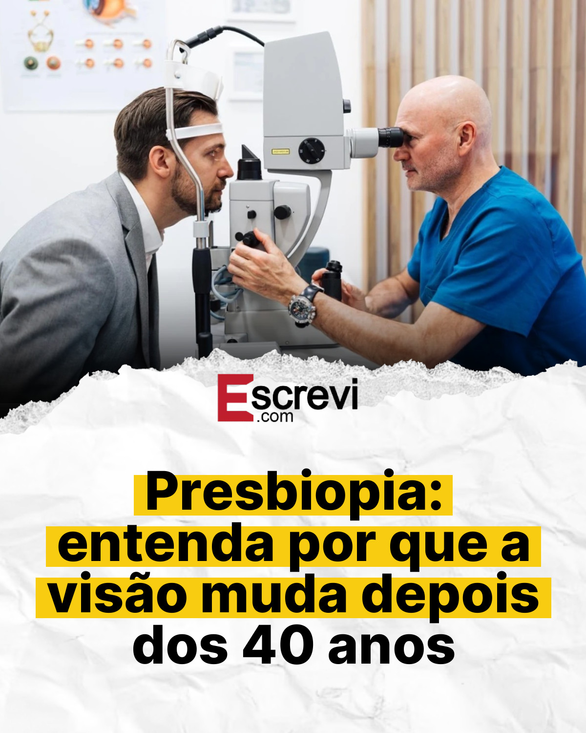 Presbiopia: entenda por que a visão muda depois dos 40 anos card branco