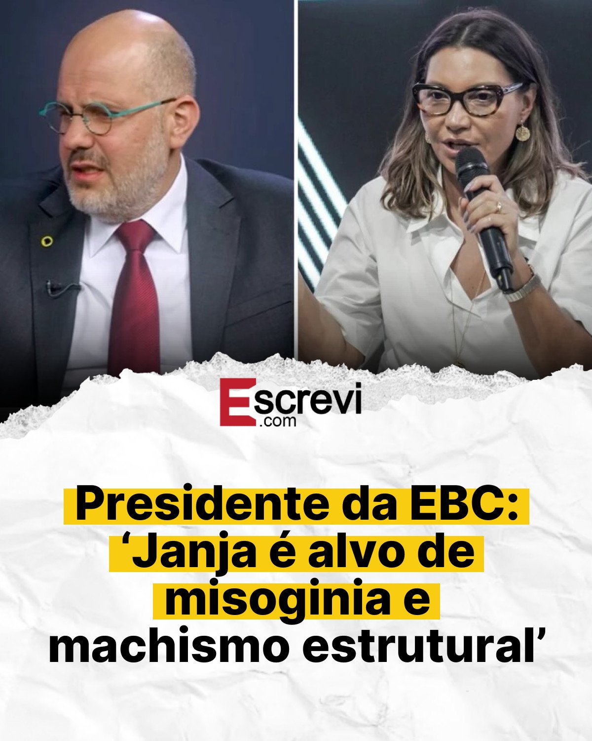 Presidente da EBC: ‘Janja é alvo de misoginia e machismo estrutural’ card branco