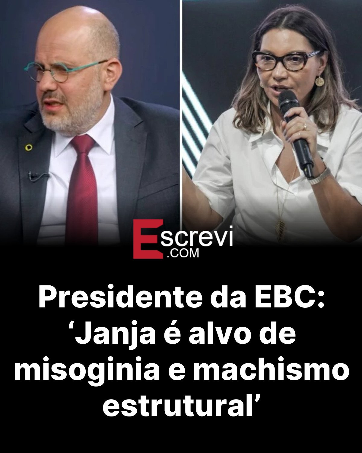 Presidente da EBC: ‘Janja é alvo de misoginia e machismo estrutural’ card preto