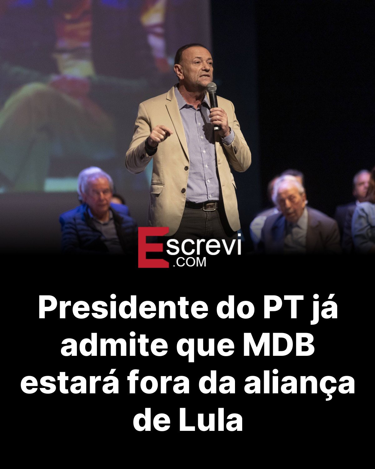 Presidente do PT já admite que MDB estará fora da aliança de Lula card preto