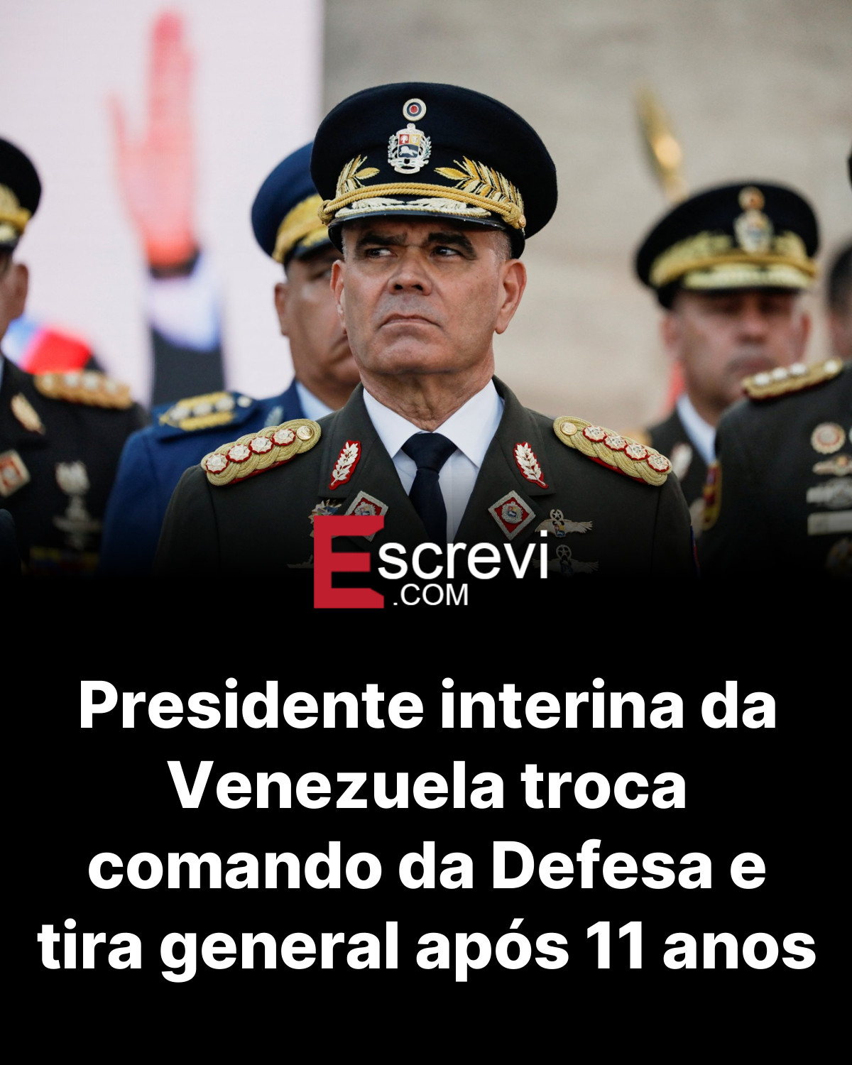 Presidente interina da Venezuela troca comando da Defesa e tira general após 11 anos card preto