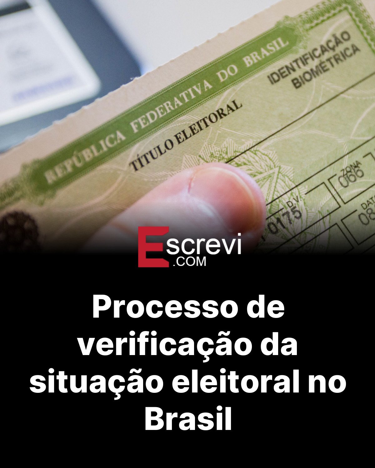 Processo de verificação da situação eleitoral no Brasil card preto