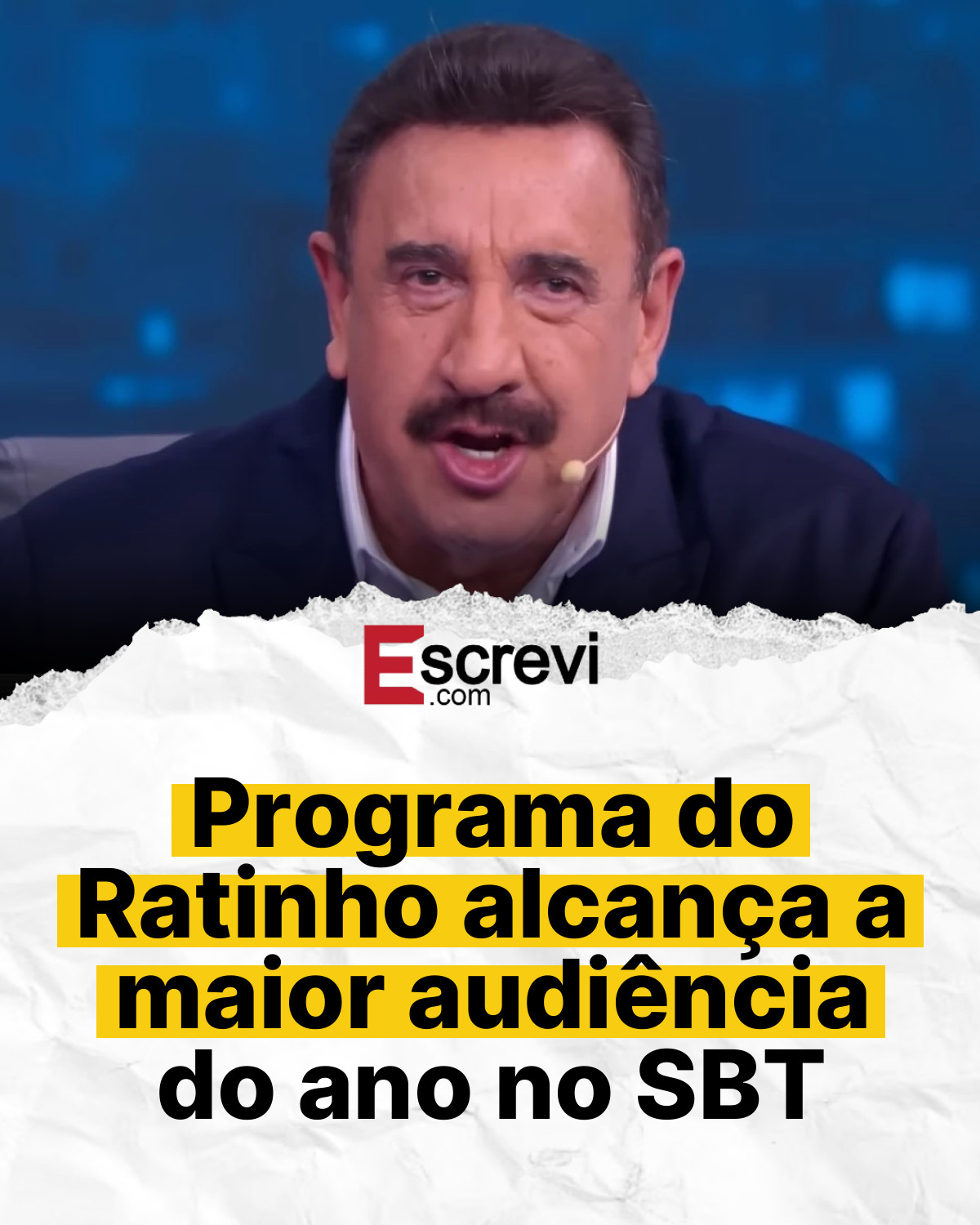 Programa do Ratinho alcança a maior audiência do ano no SBT card branco