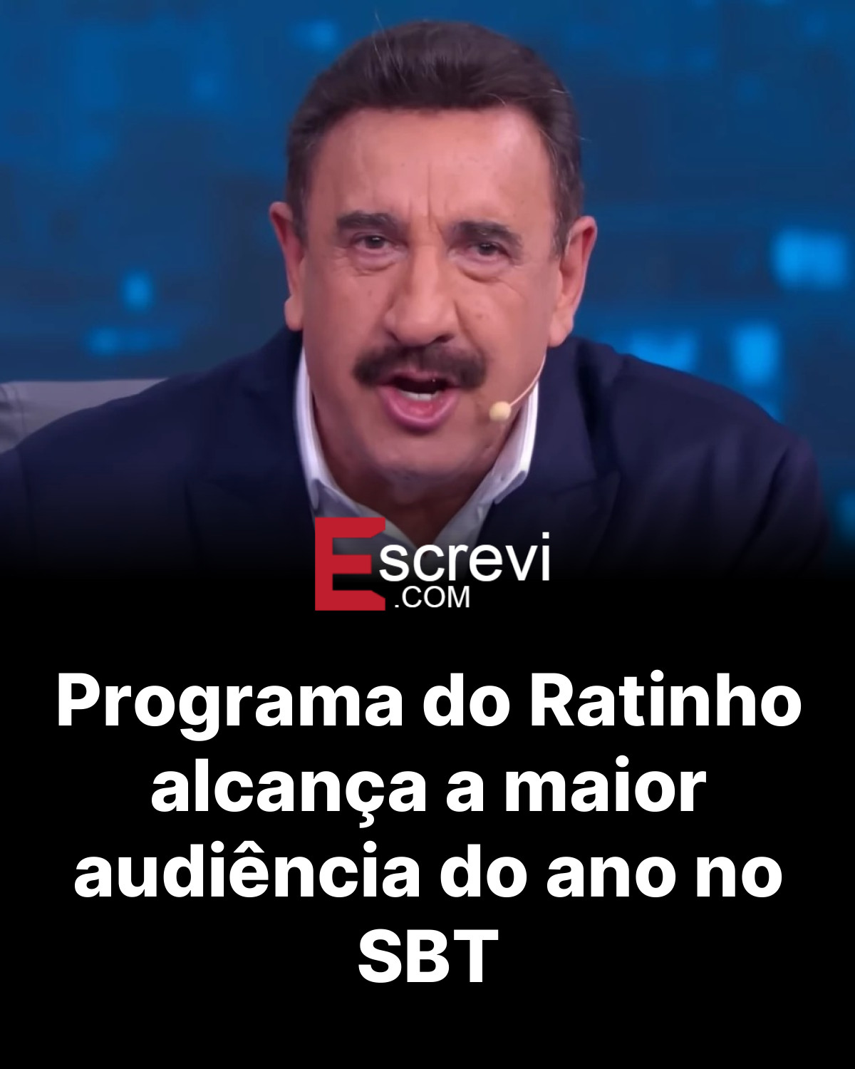 Programa do Ratinho alcança a maior audiência do ano no SBT card preto