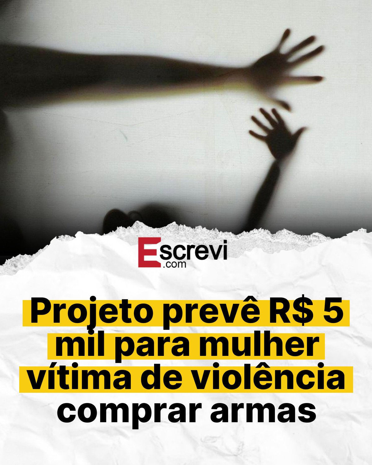 Projeto prevê R$ 5 mil para mulher vítima de violência comprar armas card branco