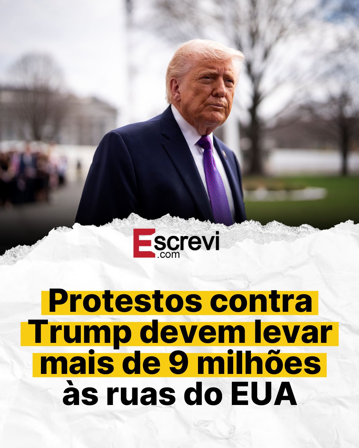 Protestos contra Trump devem levar mais de 9 milhões às ruas do EUA card branco