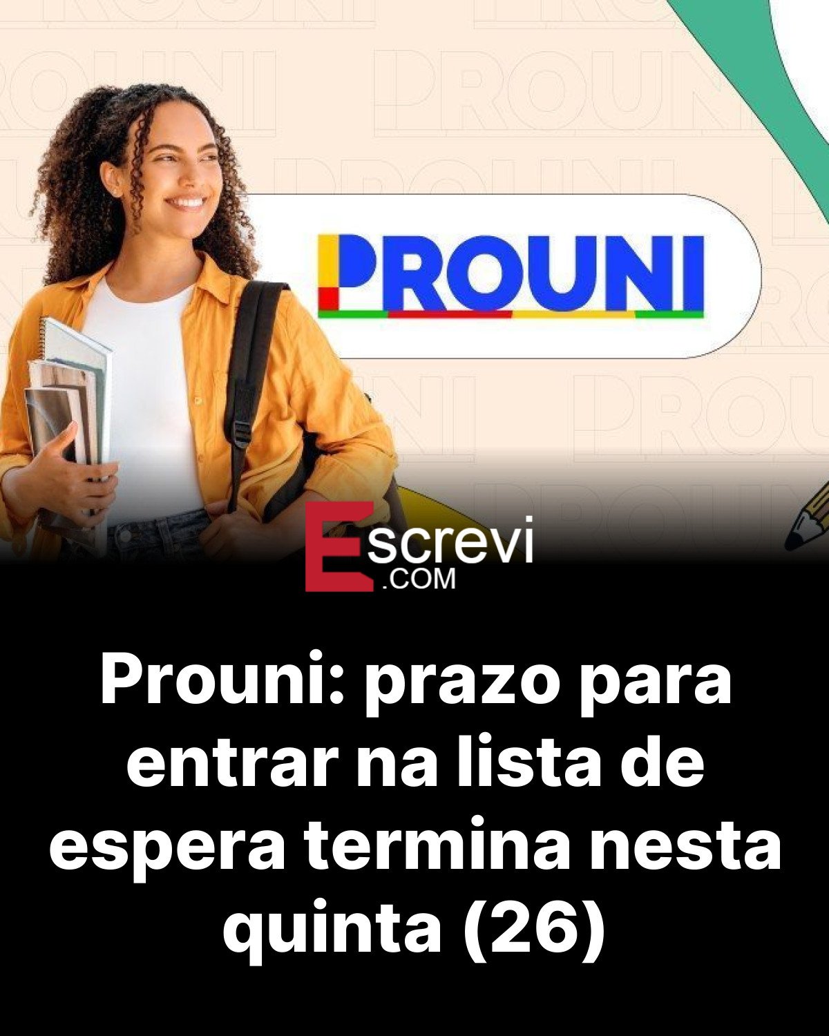 Prouni: prazo para entrar na lista de espera termina nesta quinta (26) card preto