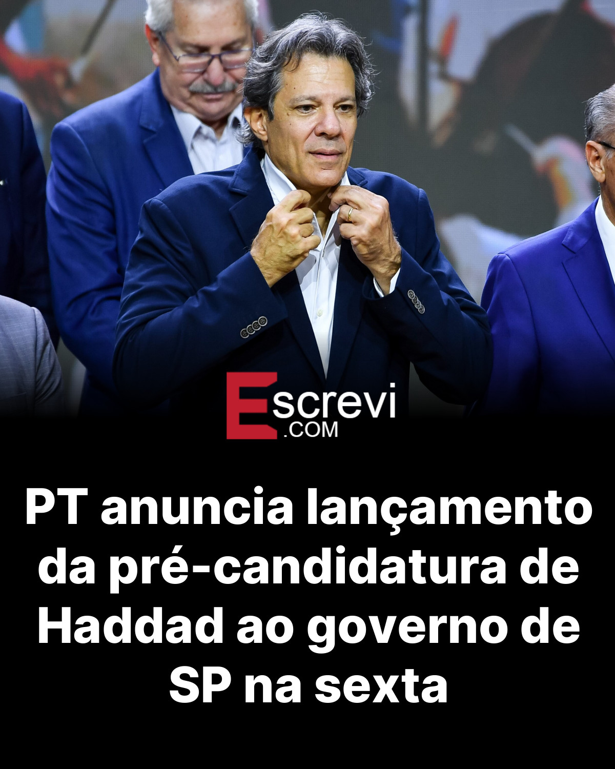 PT anuncia lançamento da pré-candidatura de Haddad ao governo de SP na sexta card preto