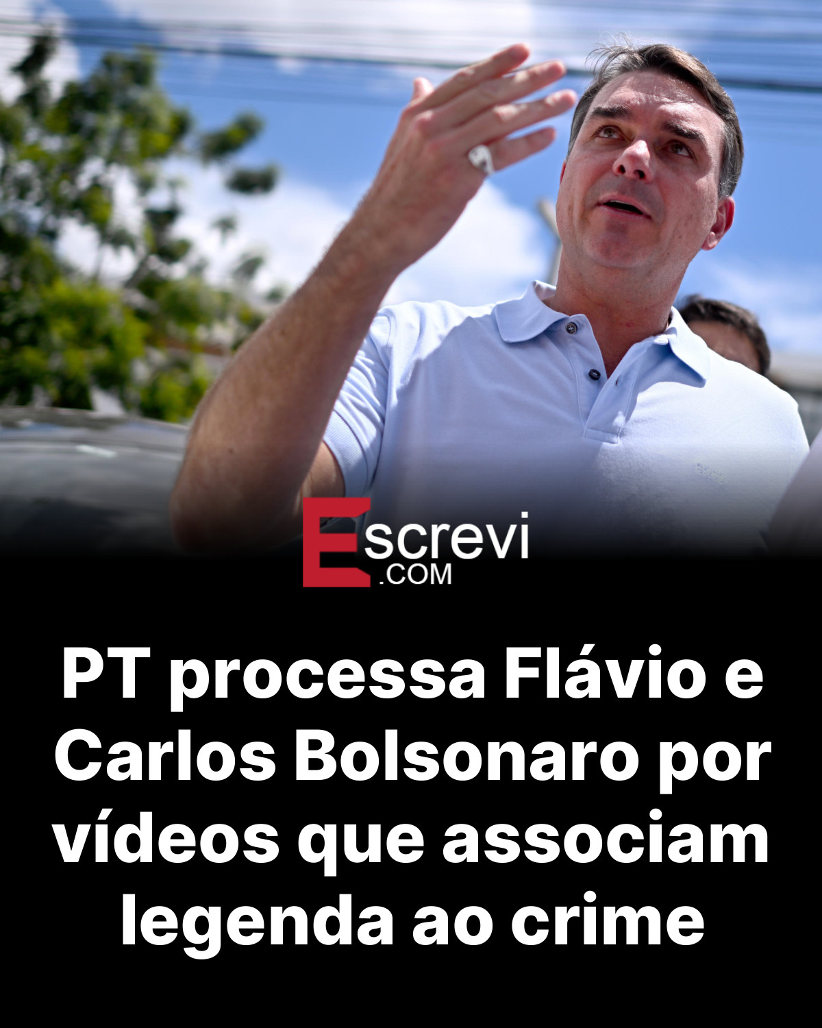 PT processa Flávio e Carlos Bolsonaro por vídeos que associam legenda ao crime card preto