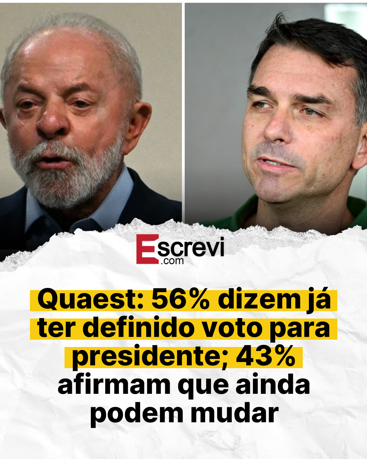 Quaest: 56% dizem já ter definido voto para presidente; 43% afirmam que ainda podem mudar card branco