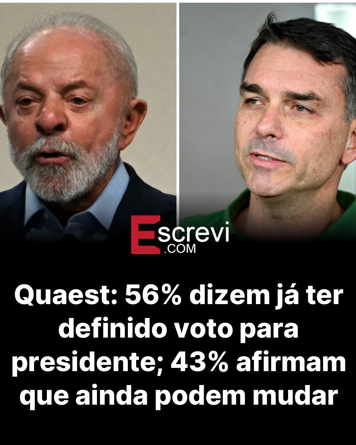 Quaest: 56% dizem já ter definido voto para presidente; 43% afirmam que ainda podem mudar card preto