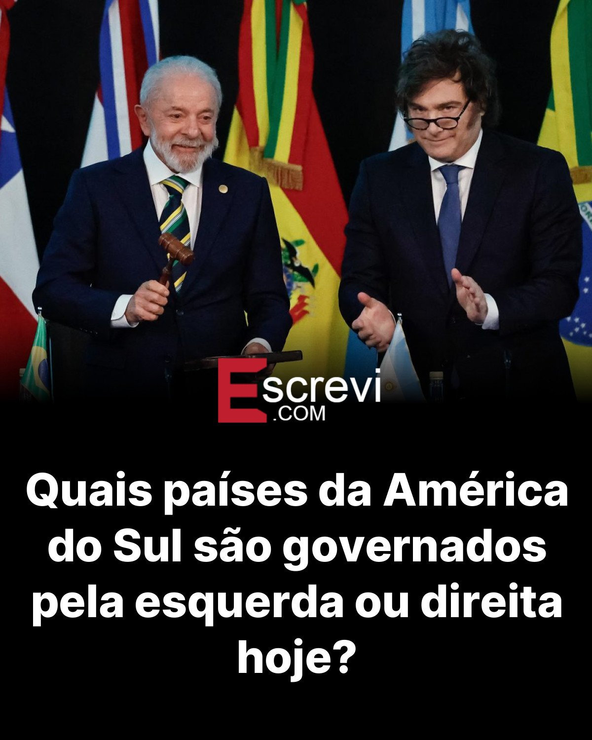 Quais países da América do Sul são governados pela esquerda ou direita hoje? card preto