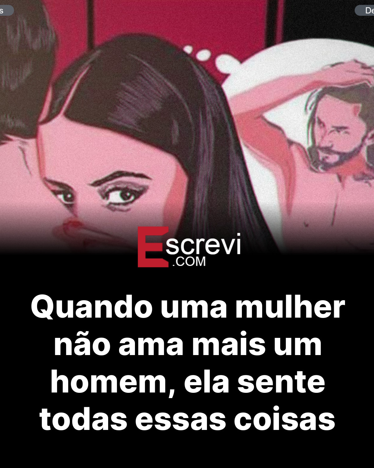 Quando uma mulher não ama mais um homem, ela sente todas essas coisas card preto