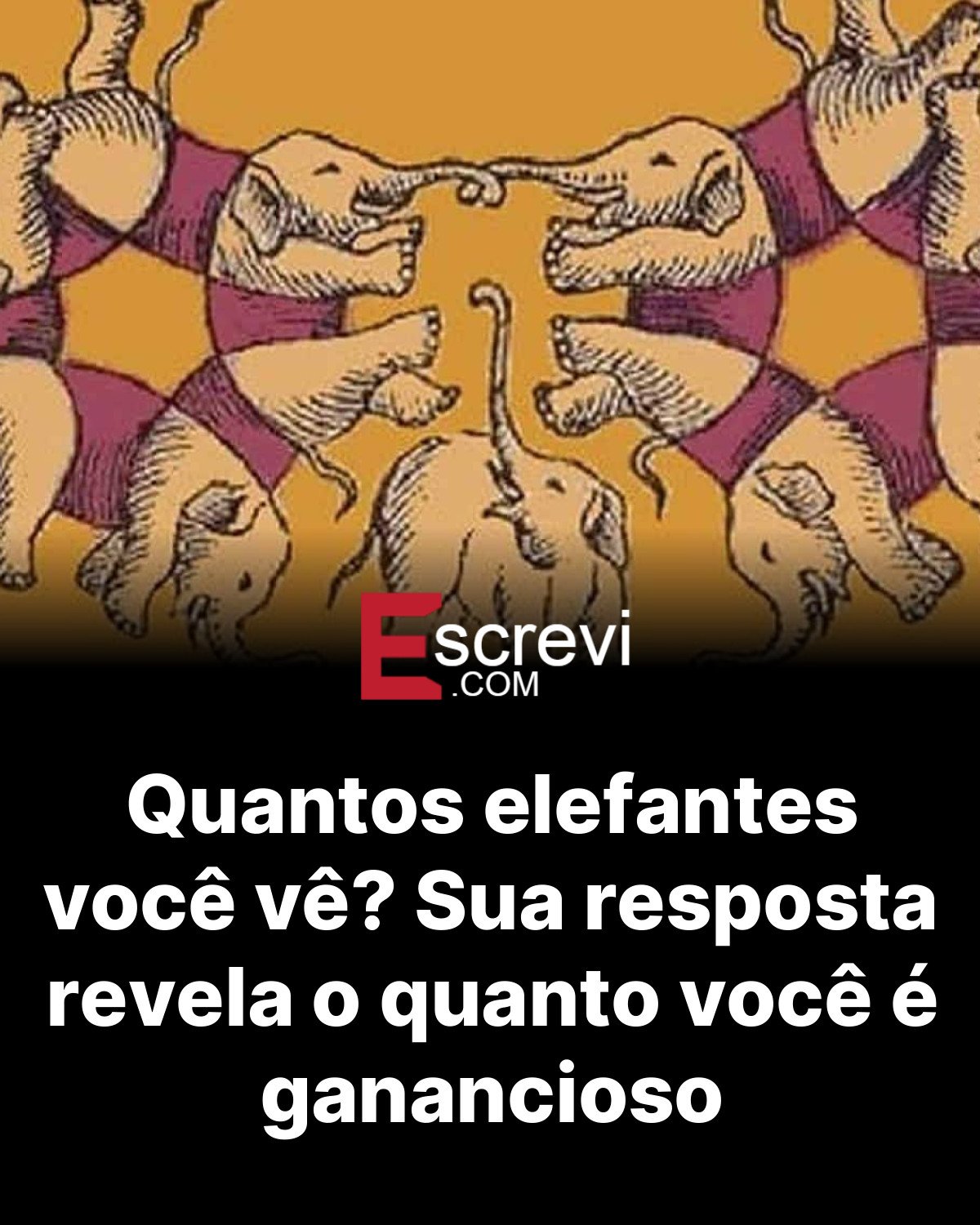 Quantos elefantes você vê? Sua resposta revela o quanto você é ganancioso card preto