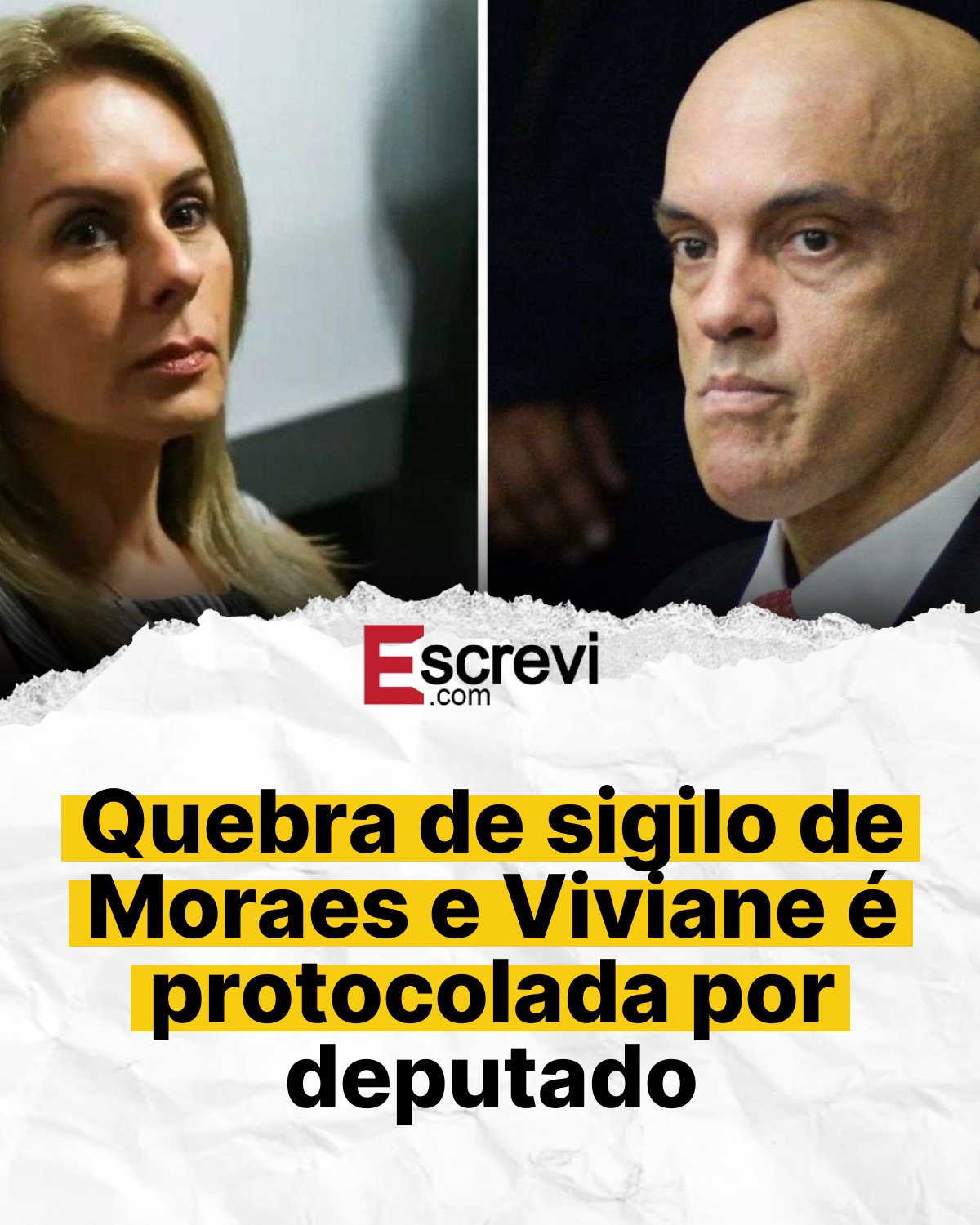 Quebra de sigilo de Moraes e Viviane é protocolada por deputado card branco