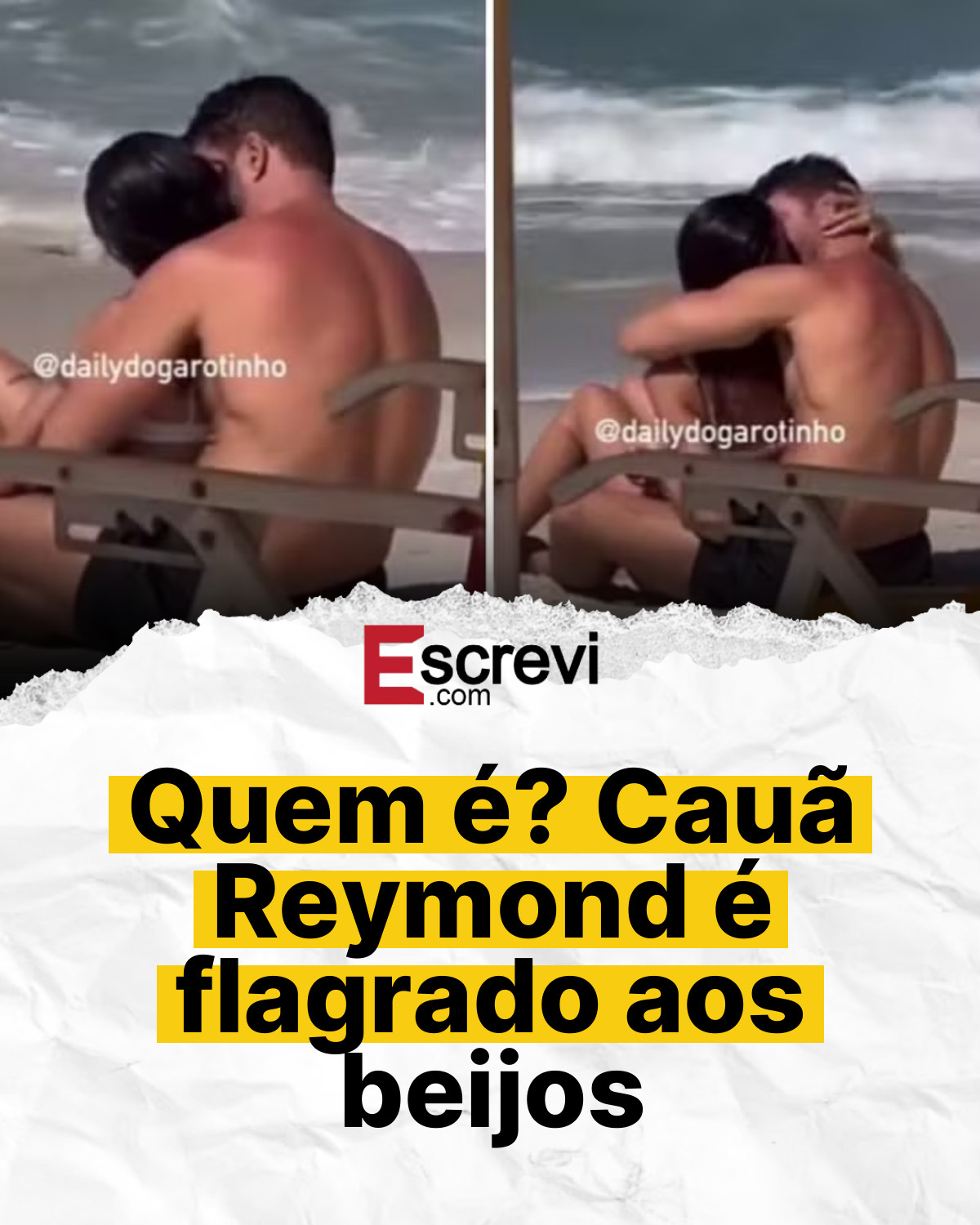 Quem é? Cauã Reymond é flagrado aos beijos card branco