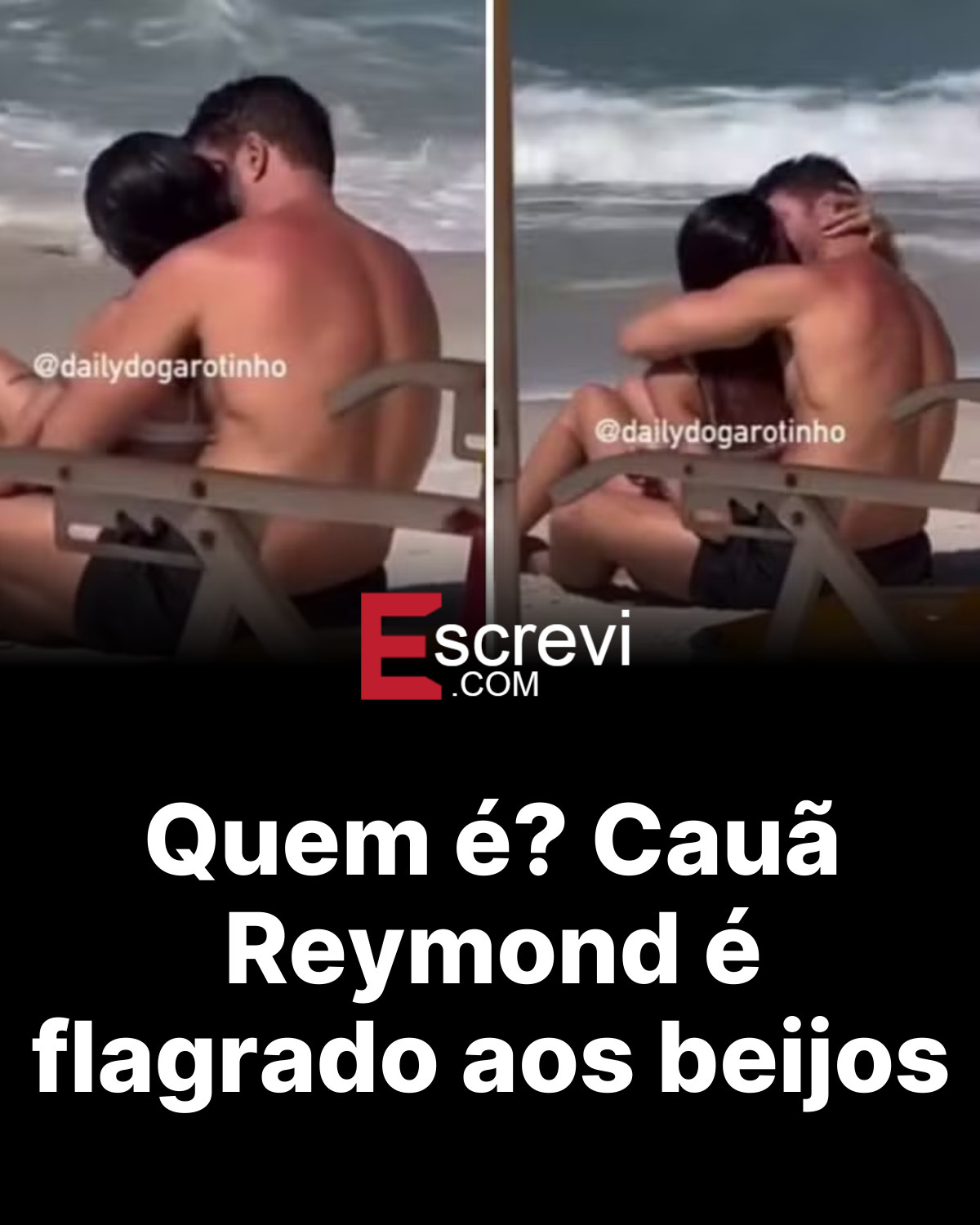 Quem é? Cauã Reymond é flagrado aos beijos card preto