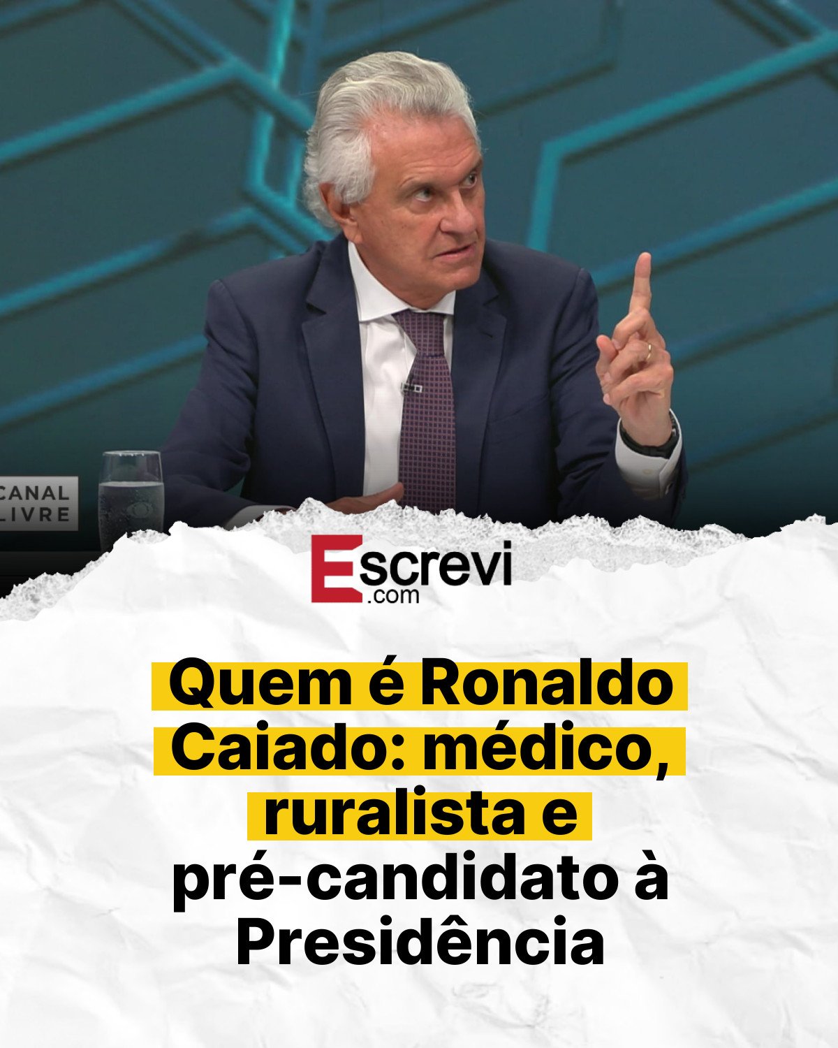 Quem é Ronaldo Caiado: médico, ruralista e pré-candidato à Presidência card branco