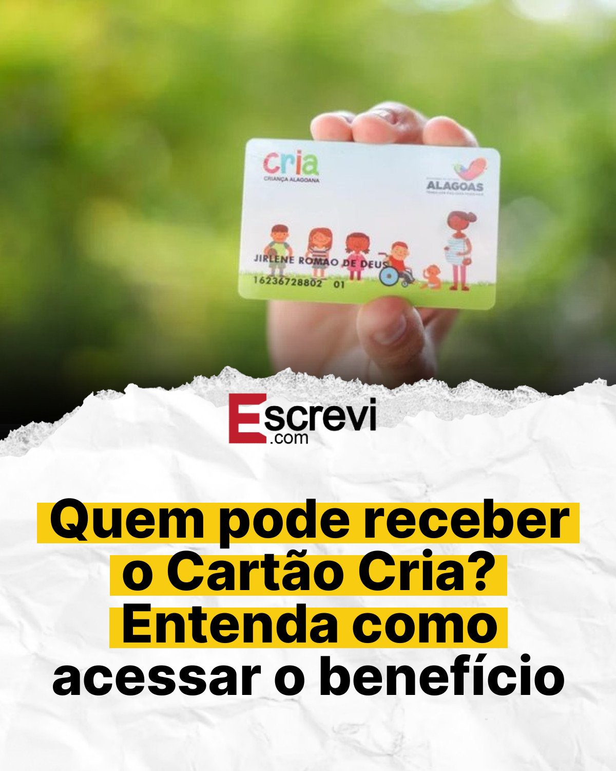 Quem pode receber o Cartão Cria? Entenda como acessar o benefício card branco