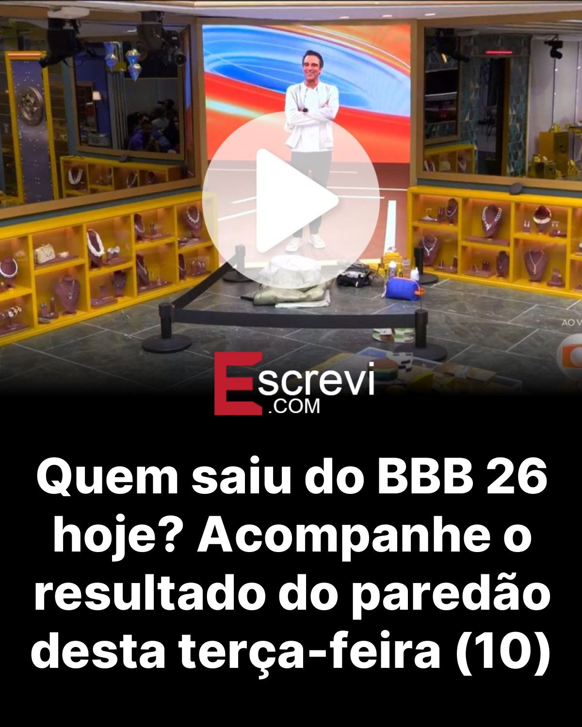 Quem saiu do BBB 26 hoje? Acompanhe o resultado do paredão desta terça-feira (10) card preto
